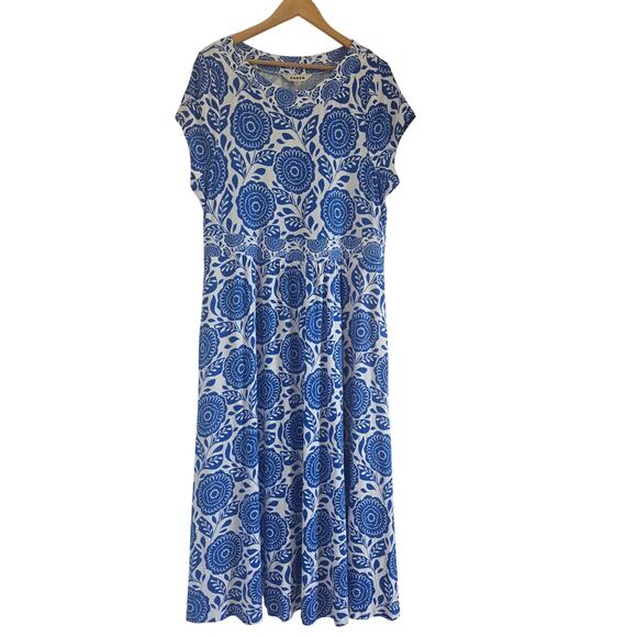 *NWT Boden Melanie Jersey Midi Maxi Dress Bue Dahllia 16/18R Floral Plus Size - Picture 3 of 10